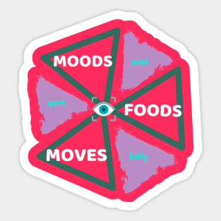 MOODS FOODS MOVES Sticker